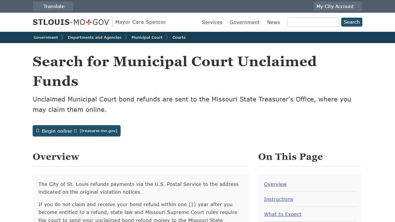 Search for Municipal Court Unclaimed Funds